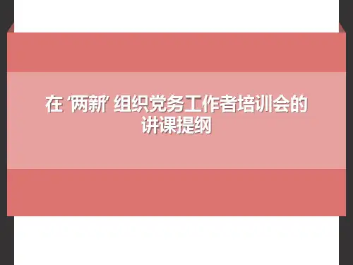 “两新”组织党务工作者培训班讲课PPT课件