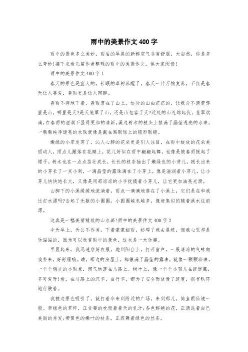 雨中的美景作文400字