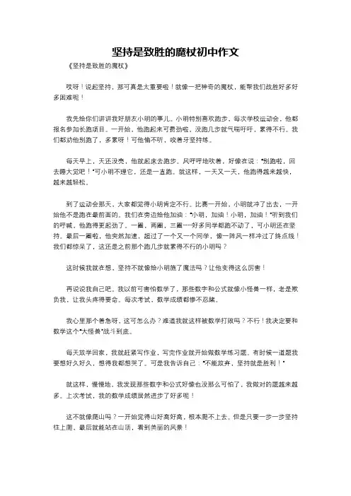 坚持是致胜的魔杖初中作文