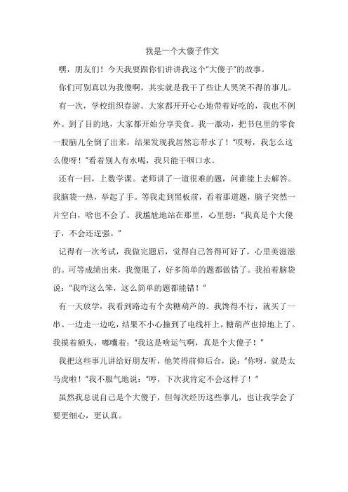 我是一个大傻子作文