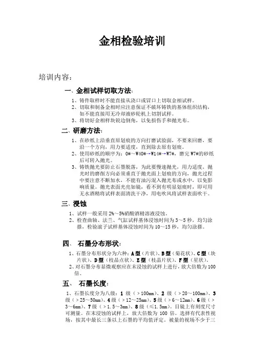 金相检验培训