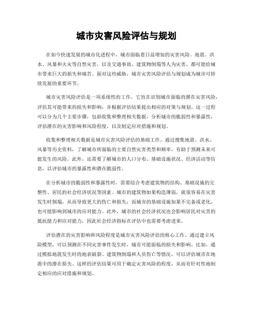 城市灾害风险评估与规划