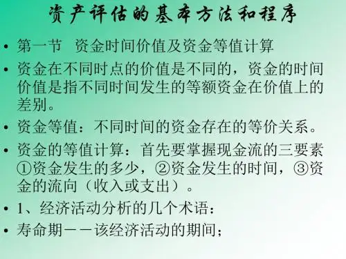 【精品模板】资产评估的基本方法和程序PPT模板