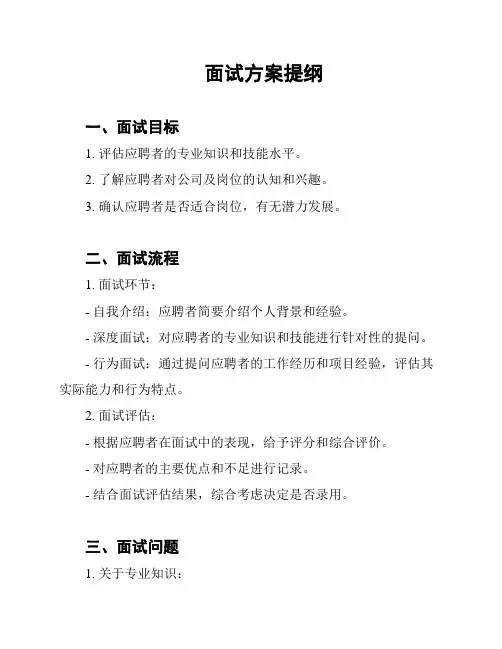 面试方案提纲