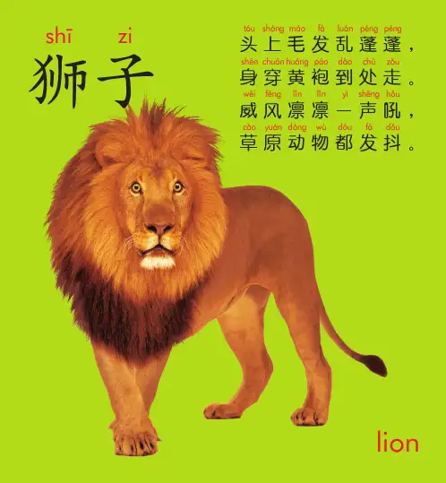 幼儿识字动物卡片