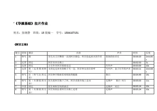 导演基础拉片作业