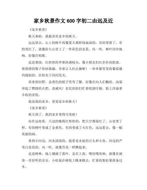 家乡秋景作文600字初二由远及近