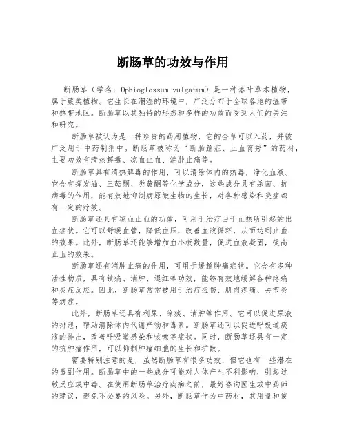 断肠草的功效与作用