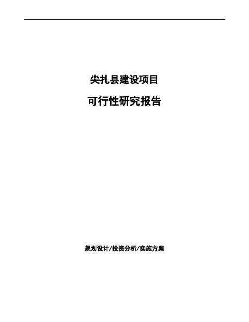 尖扎县投资项目可行性研究报告