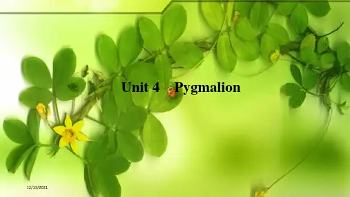 高考英语一轮复习 第一部分 unit 4 pygmalion课件 
