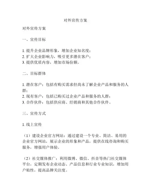 对外宣传方案