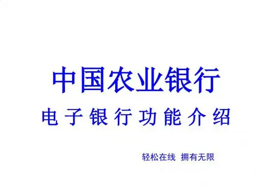 中国农业银行电子银行功能简介PPT课件( 20页)