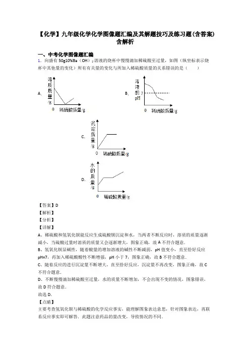 【化学】九年级化学化学图像题汇编及其解题技巧及练习题(含答案)含解析