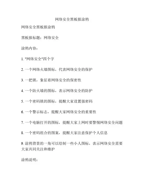 网络安全黑板报涂鸦