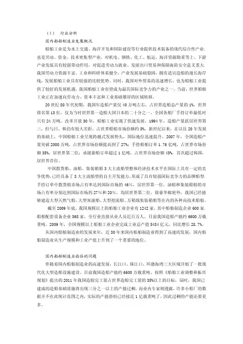 中国船舶行业分析