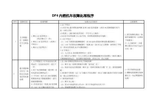 (新)DF4机车故障处理