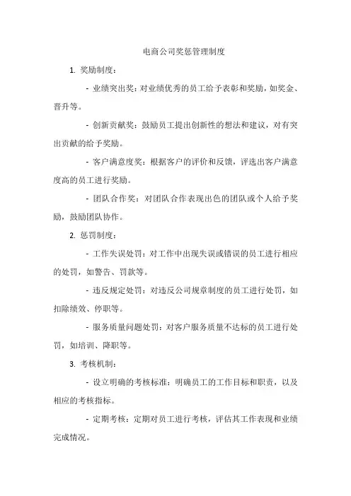 电商公司奖惩管理制度