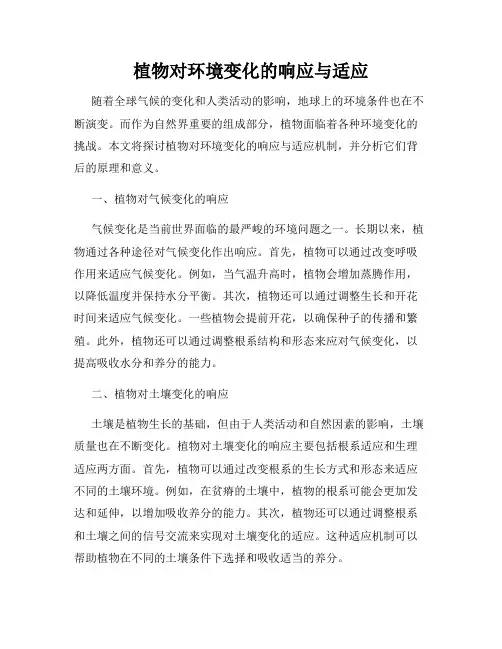 植物对环境变化的响应与适应