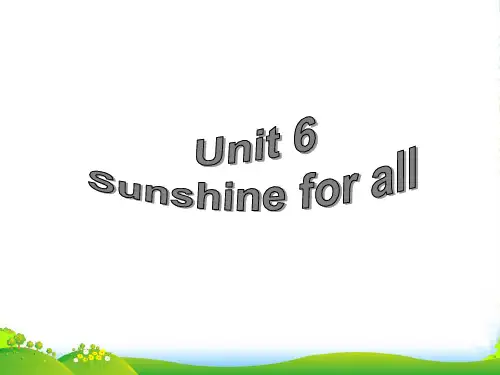 牛津译林版八年级英语下册Unit 6 Sunshine for allStudy skills课件