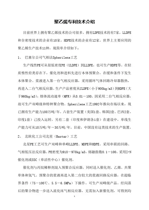 聚乙烯专利技术介绍