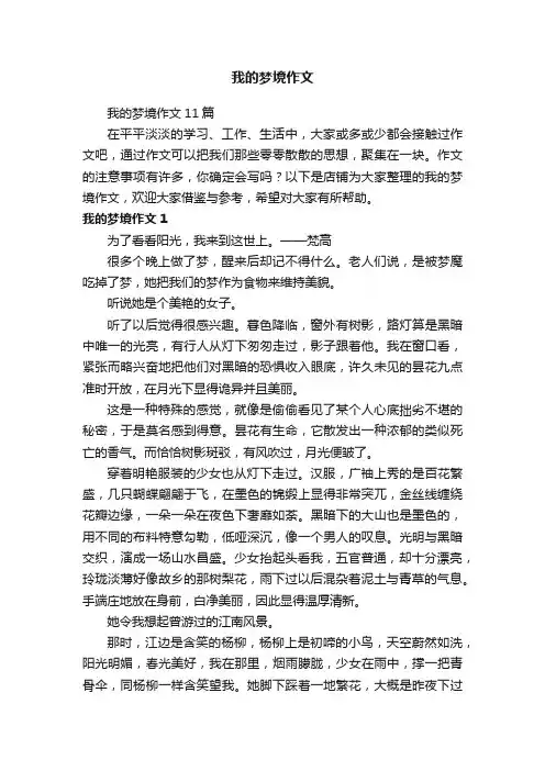 我的梦境作文