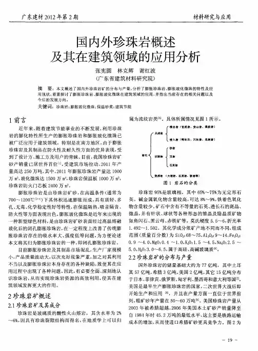 国内外珍珠岩概述及其在建筑领域的应用分析