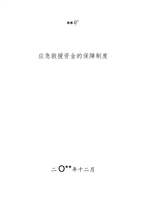 应急救援资金保障措施
