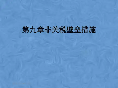 第九章非关税壁垒措施