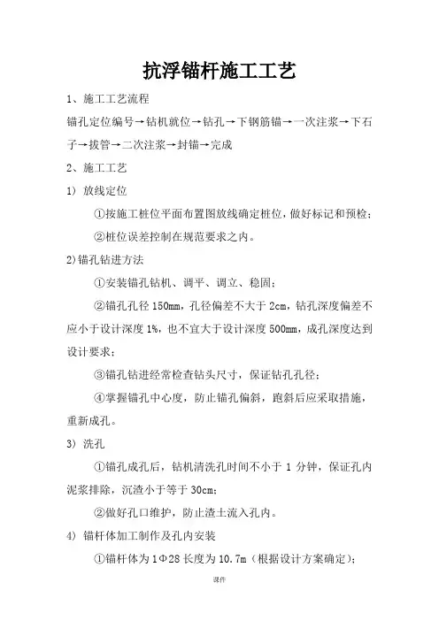 抗浮锚杆施工工艺(完整版).doc