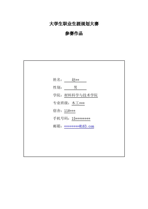 大学生职业生涯规划大赛