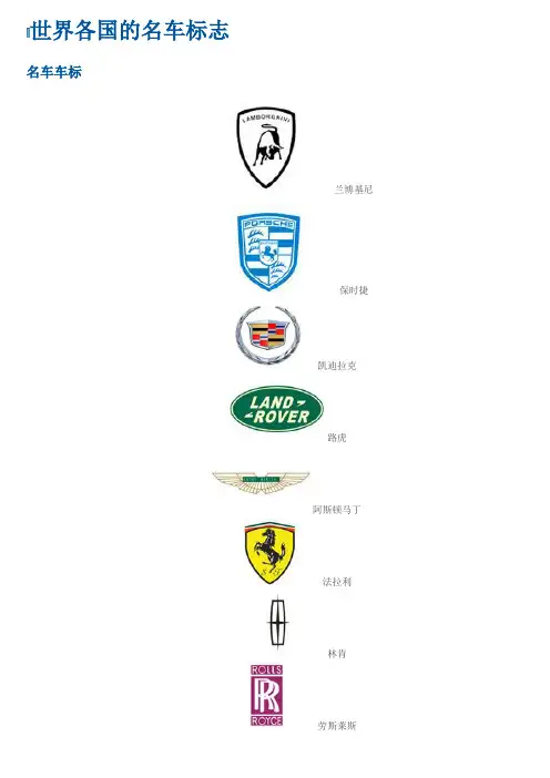 世界各国的名车标志