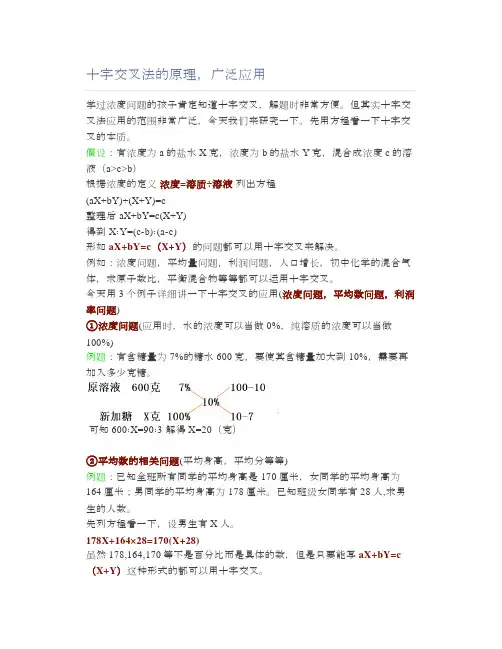 十字交叉法的原理,广泛应用