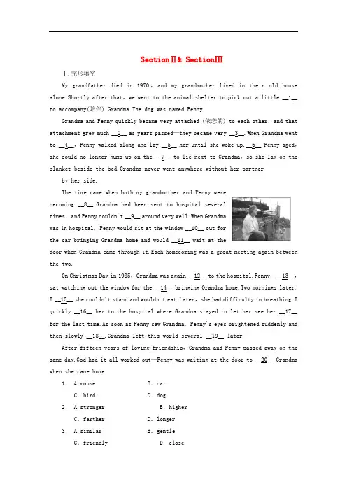 高中英语《Unit 1 Lifestyles》Section Ⅱ SectionⅢ课下作业 北师大版必修1