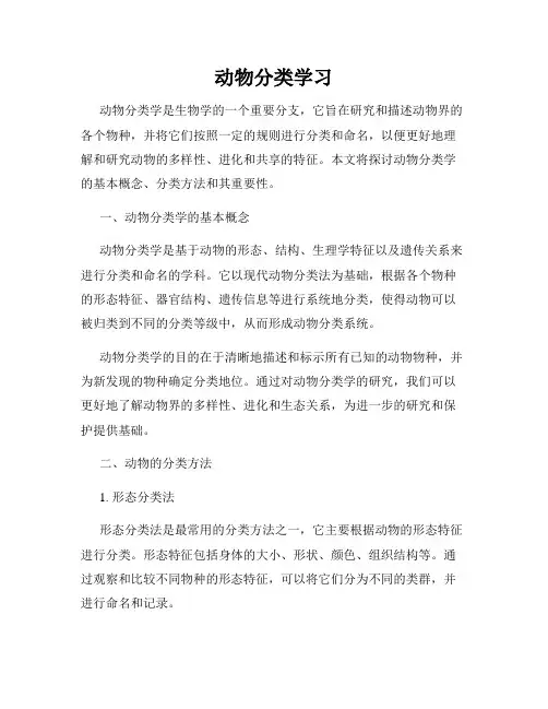 动物分类学习
