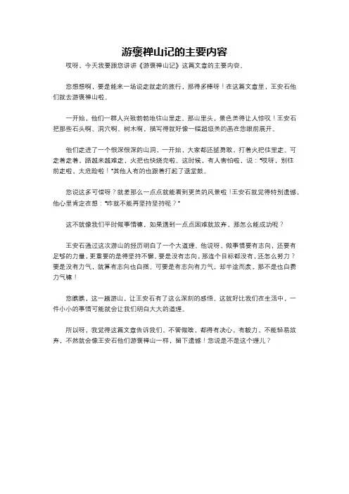 游褒禅山记的主要内容