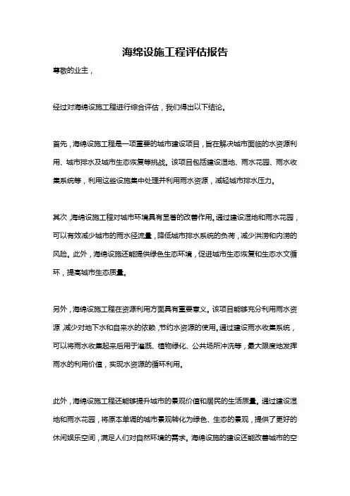 海绵设施工程评估报告