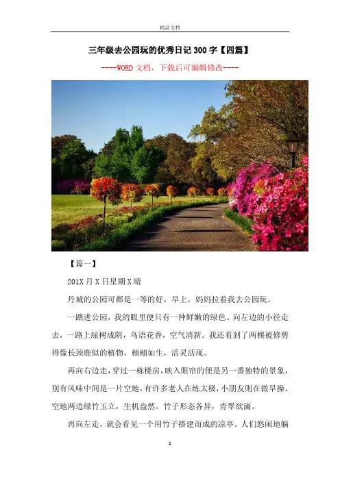 三年级去公园玩的优秀日记300字【四篇】