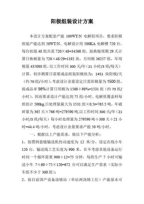 阳极组装设计方案