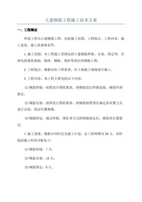 土建钢筋工程施工技术方案