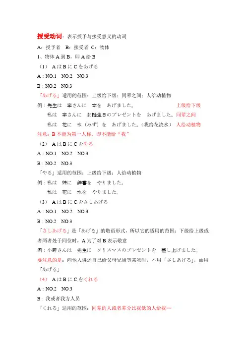 日语的授受动词