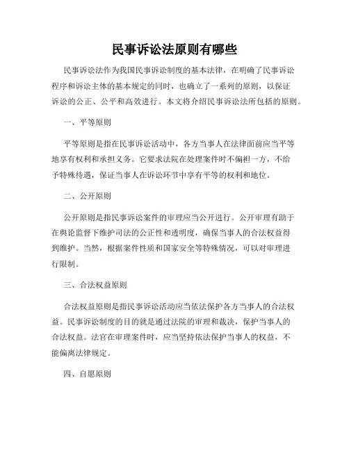 民事诉讼法原则有哪些