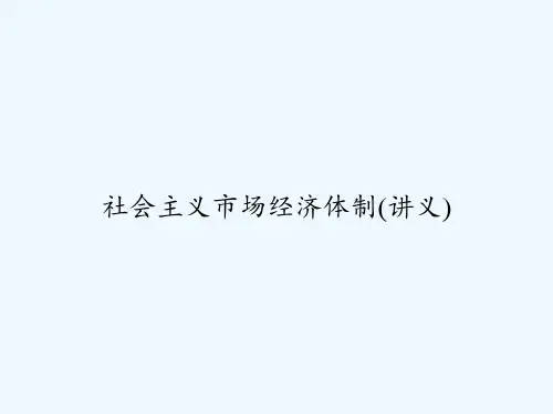社会主义市场经济体制(讲义) PPT