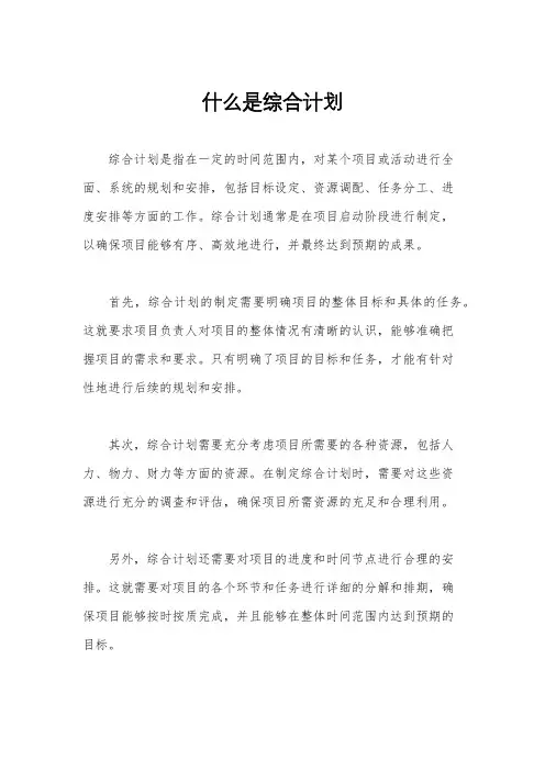 什么是综合计划