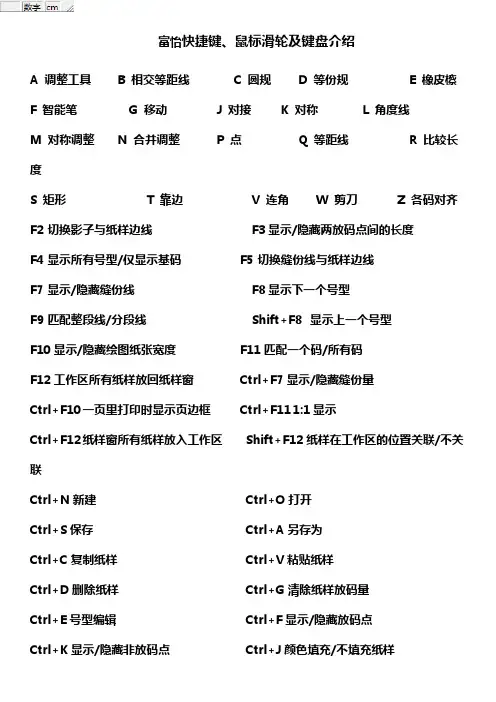 富怡V9快捷键