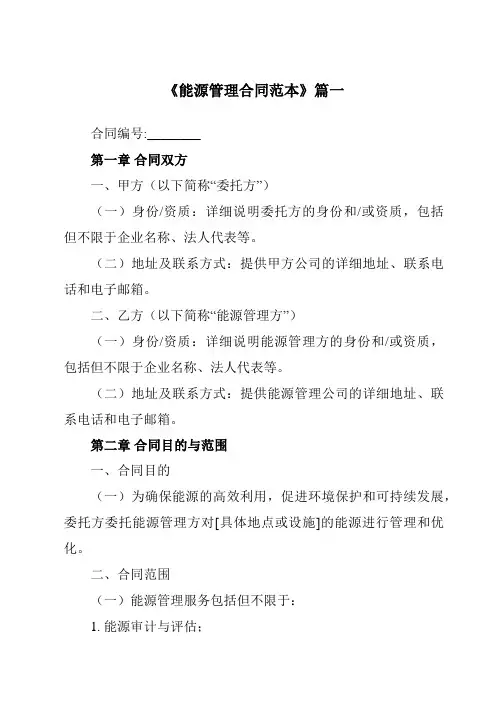 《2024年度 能源管理合同范本》模板