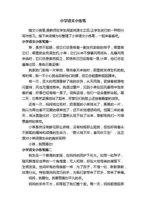 小学语文小练笔