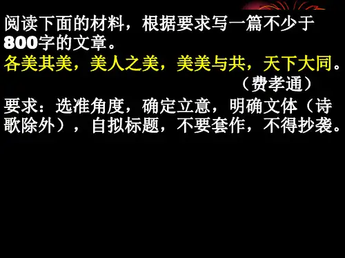 “各美其美,美人之美”作文