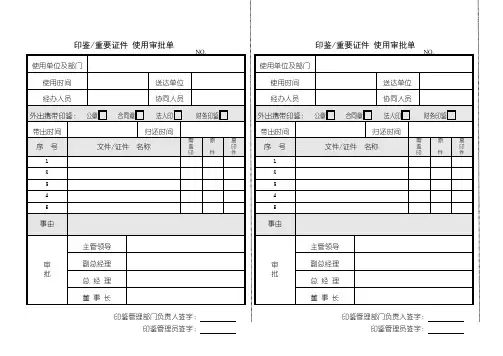 用印审批单