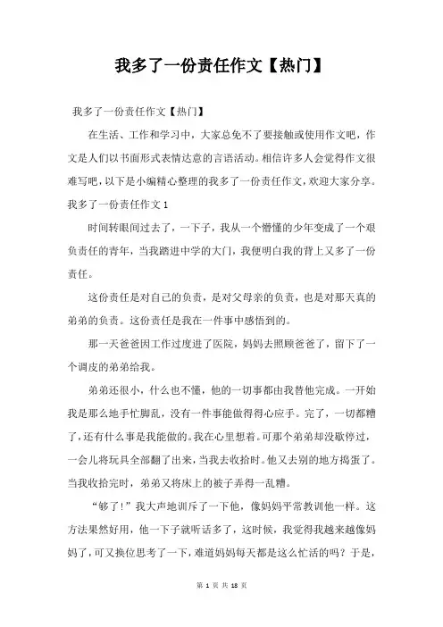 我多了一份责任作文【热门】