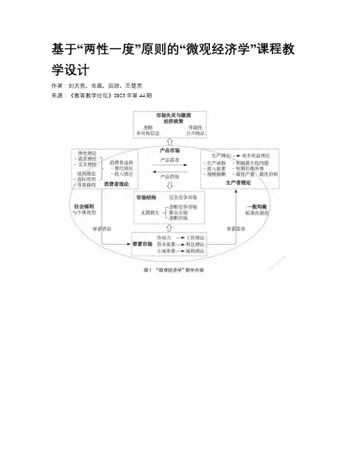 基于“两性一度”原则的“微观经济学”课程教学设计